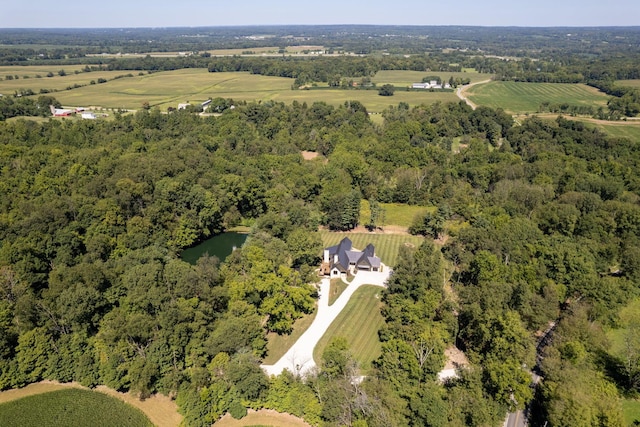 bird's eye view with a rural view