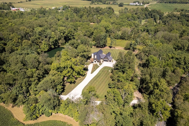 drone / aerial view with a rural view