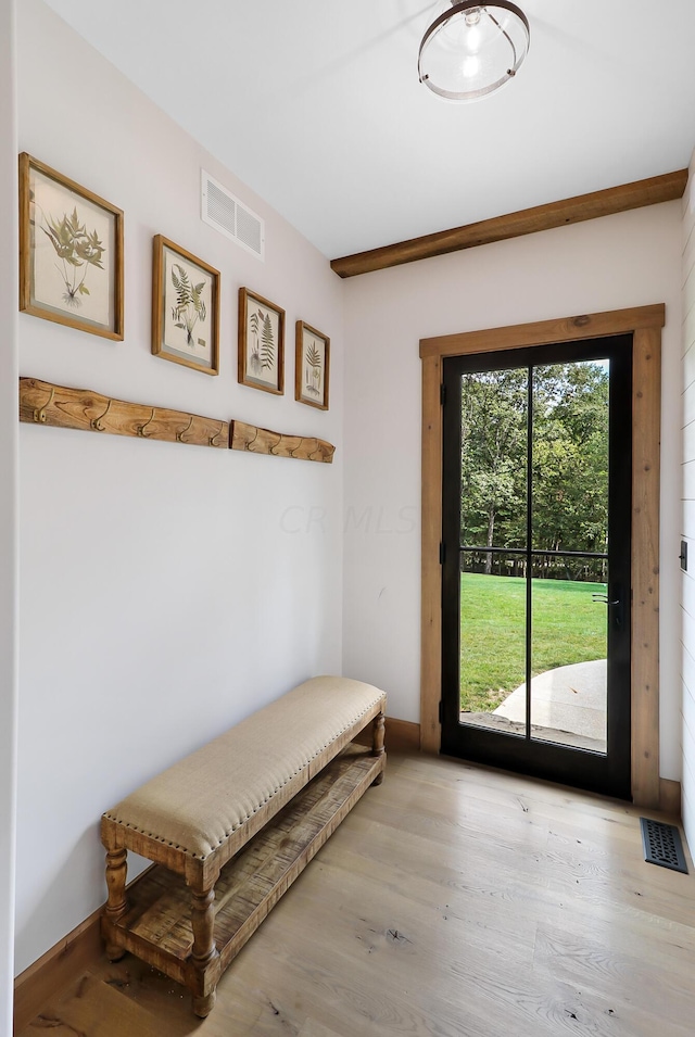 entryway featuring light hardwood / wood-style flooring