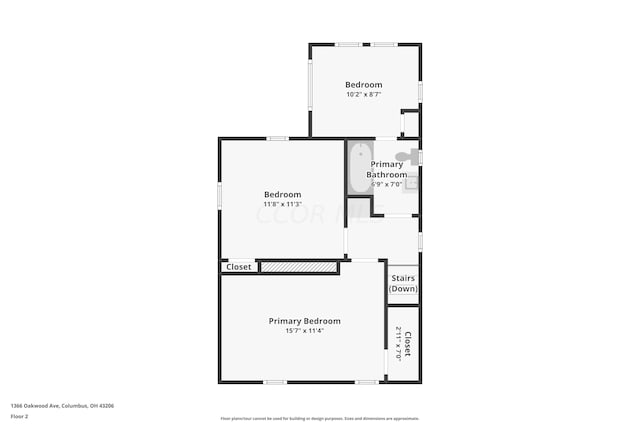 1366 Oakwood Ave, Columbus, OH 43206 - view of home floor plan