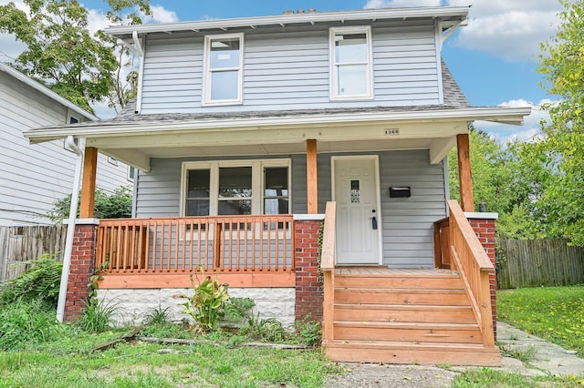 view of front facade featuring a porch