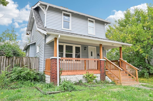 1366 Oakwood Ave, Columbus, OH 43206 - view of front of home featuring a porch and a shingled roof