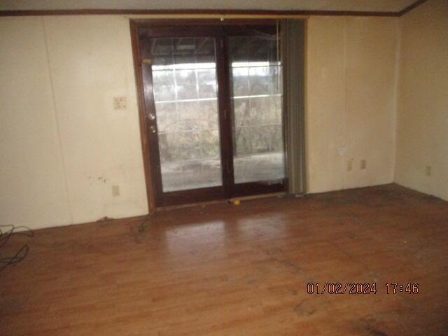 empty room featuring wood-type flooring