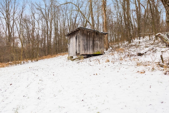 view of snow covered structure