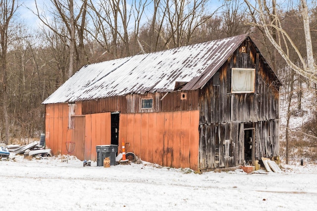 view of snow covered structure