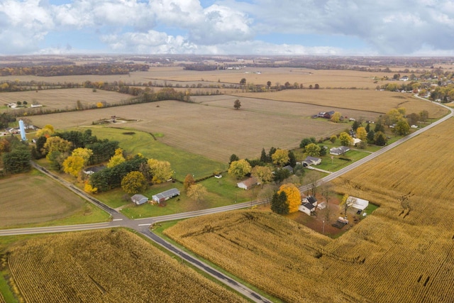 drone / aerial view with a rural view