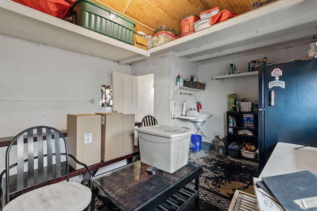 interior space with fridge