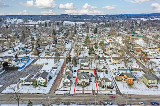 view of snowy aerial view