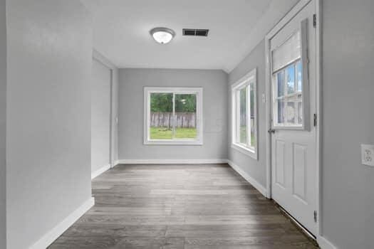 interior space featuring dark wood-type flooring