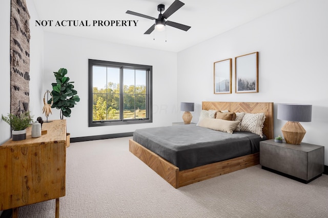 2835 Katmai Dr, Columbus, OH 43228 - bedroom with baseboards, a ceiling fan, and carpet floors