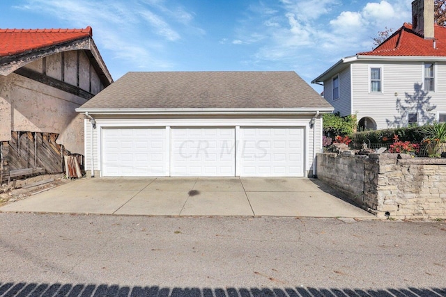 view of garage