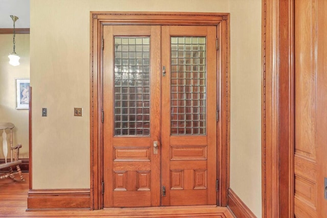 property entrance with french doors