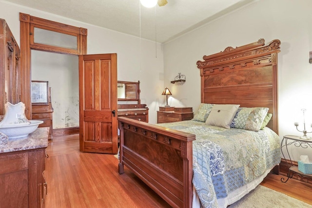 bedroom featuring light hardwood / wood-style flooring