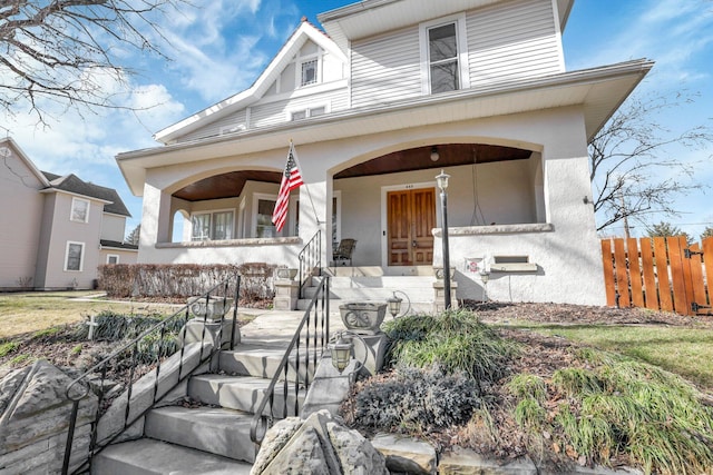 view of front of property with a porch