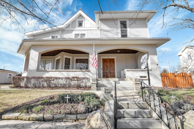 view of front of property with a porch