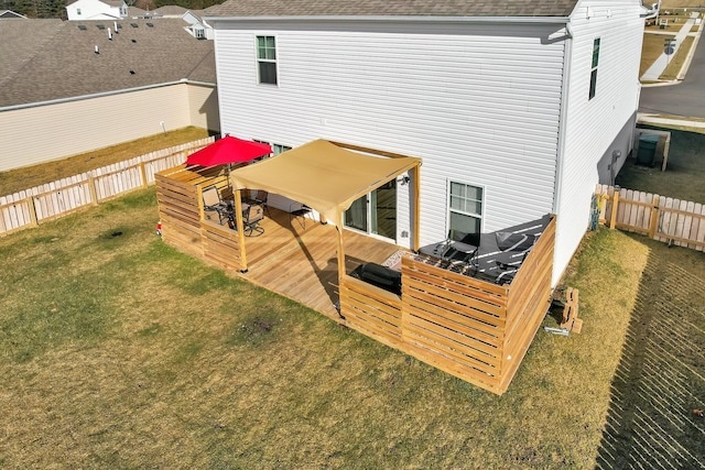 deck with a yard