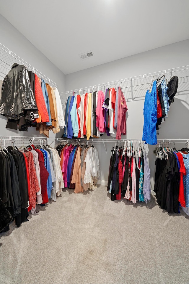 spacious closet with carpet floors