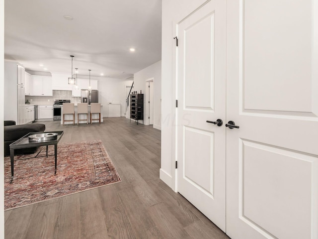 living room featuring hardwood / wood-style flooring