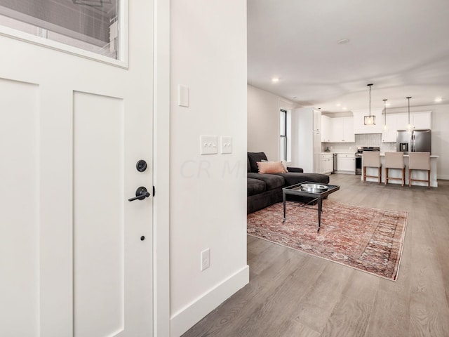 living room featuring hardwood / wood-style floors