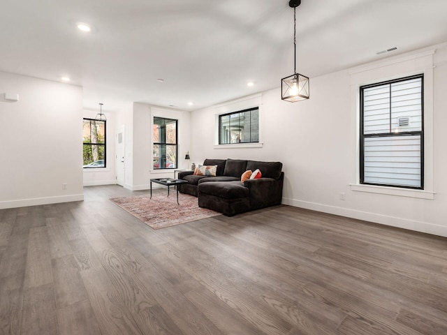 living room featuring hardwood / wood-style flooring