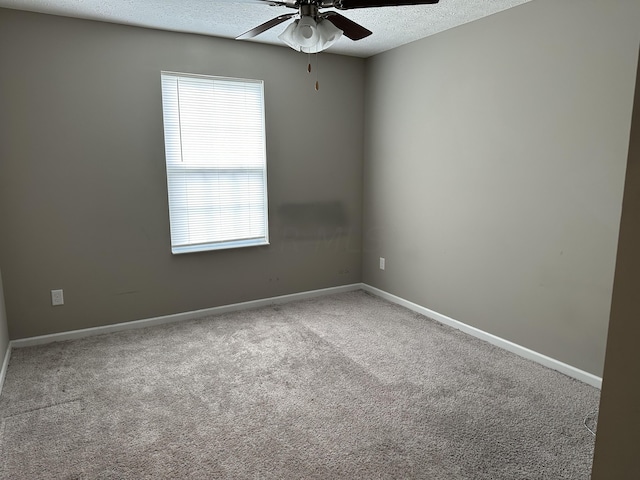 spare room with carpet, a textured ceiling, and a wealth of natural light