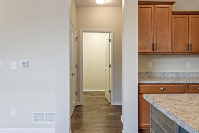 kitchen with dark wood-type flooring