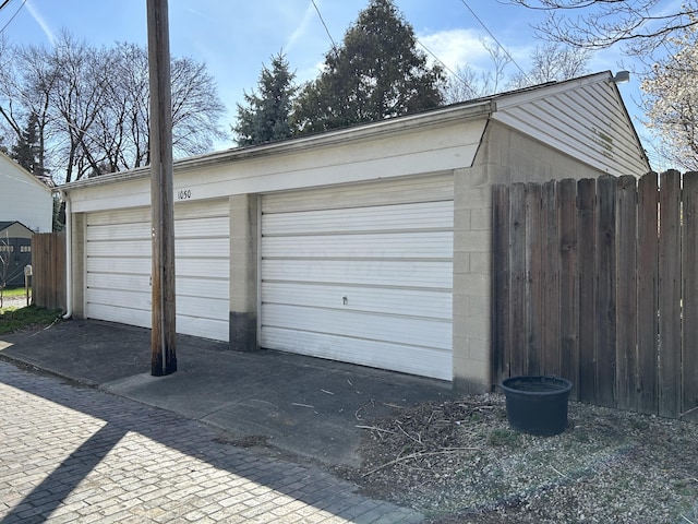 view of garage