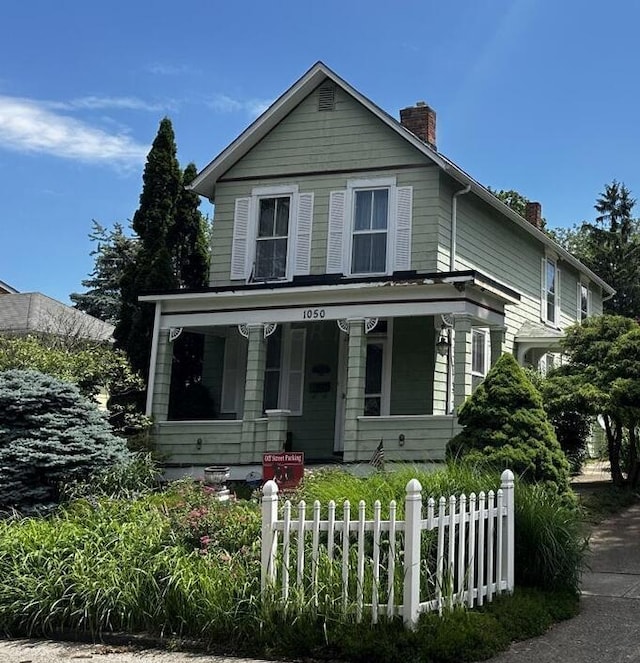 view of front facade featuring a porch