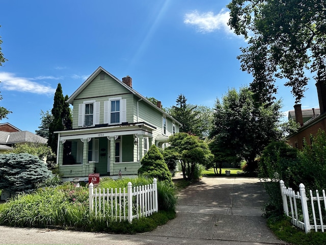 view of front of property with a porch