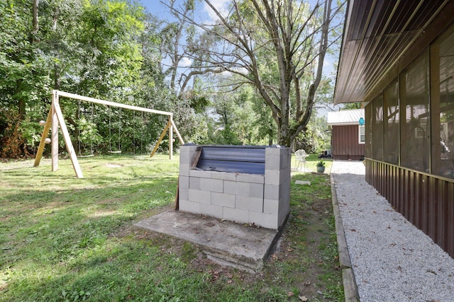 view of yard featuring a playground