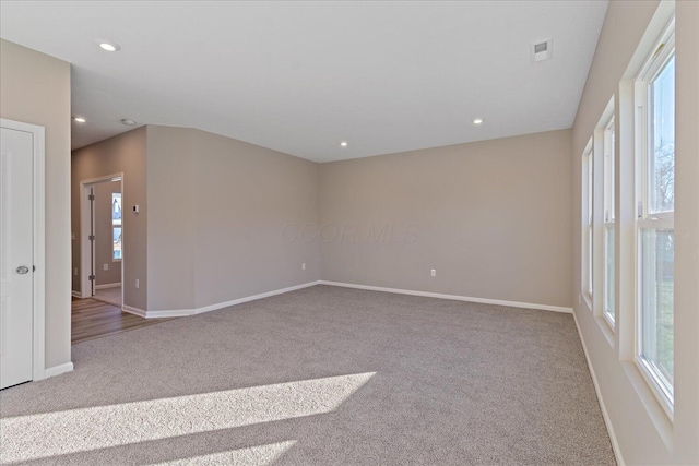 carpeted empty room featuring a wealth of natural light