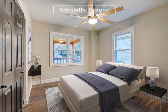 1468 E Whittier St, Columbus, OH 43206 - bedroom featuring wood finished floors and ceiling fan