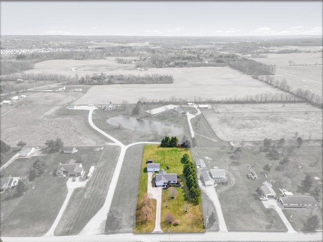 aerial view featuring a rural view