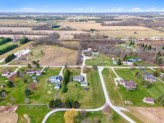 bird's eye view with a rural view