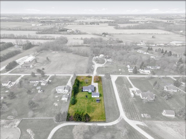 bird's eye view with a rural view