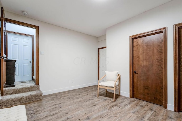 unfurnished room featuring light hardwood / wood-style flooring