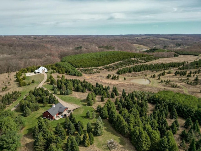 aerial view featuring a rural view