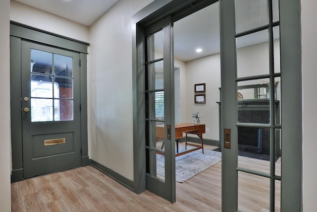 entryway featuring light hardwood / wood-style flooring