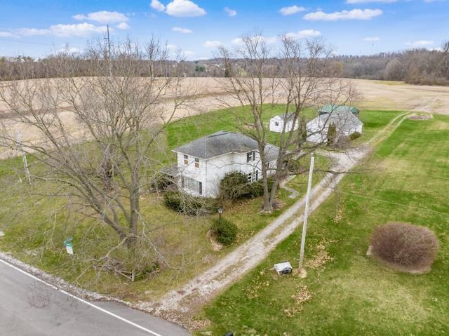 drone / aerial view featuring a rural view