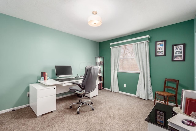 office area with light carpet