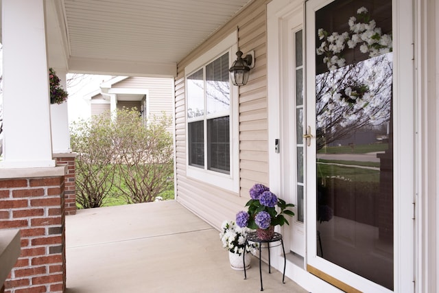 view of patio with a porch