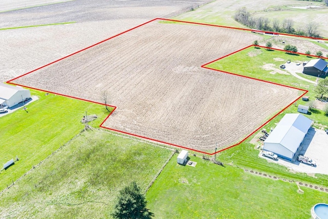 aerial view with a rural view