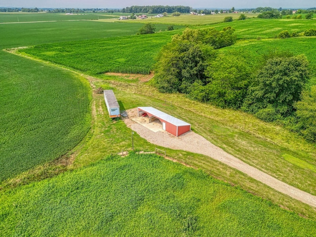 bird's eye view with a rural view