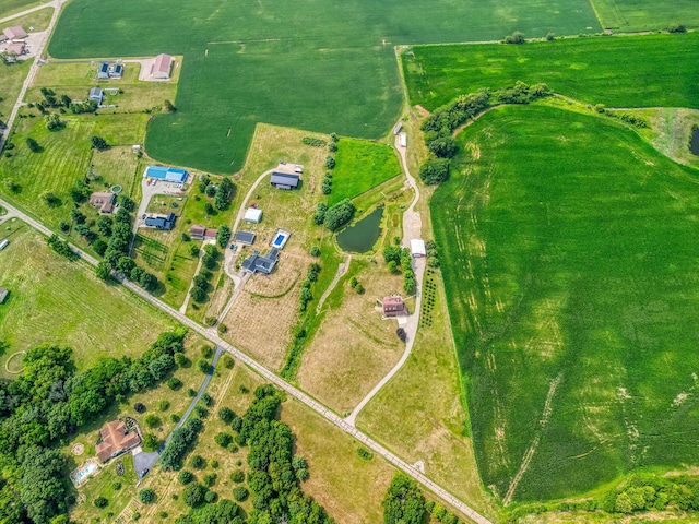 drone / aerial view with a rural view