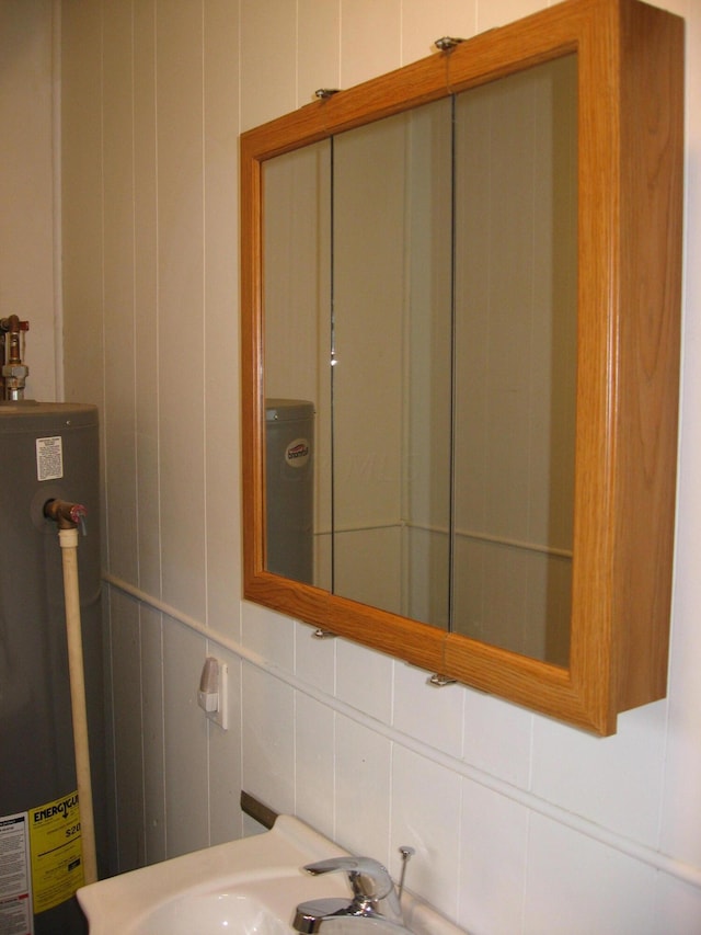 bathroom with water heater