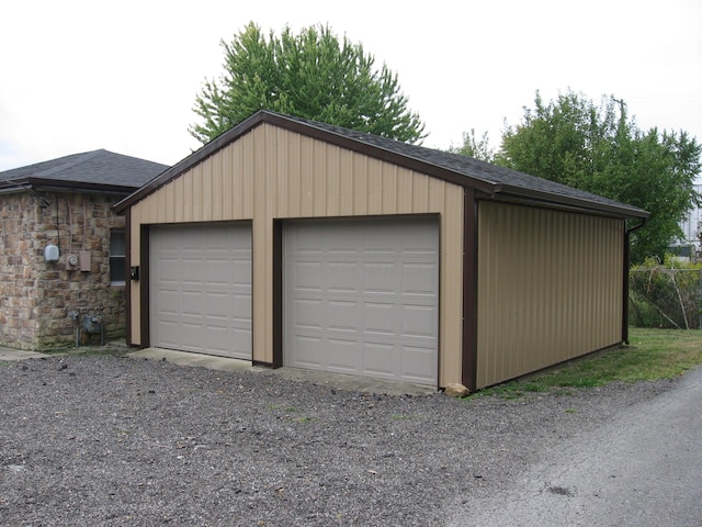 view of garage