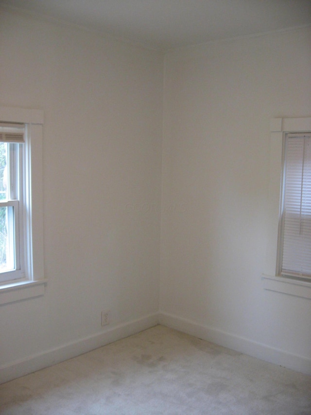 view of carpeted spare room