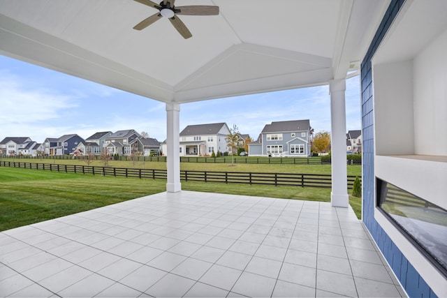 view of patio / terrace featuring ceiling fan