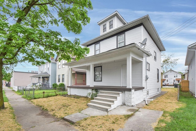 view of front of property with covered porch