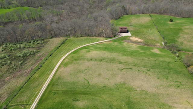 drone / aerial view featuring a rural view